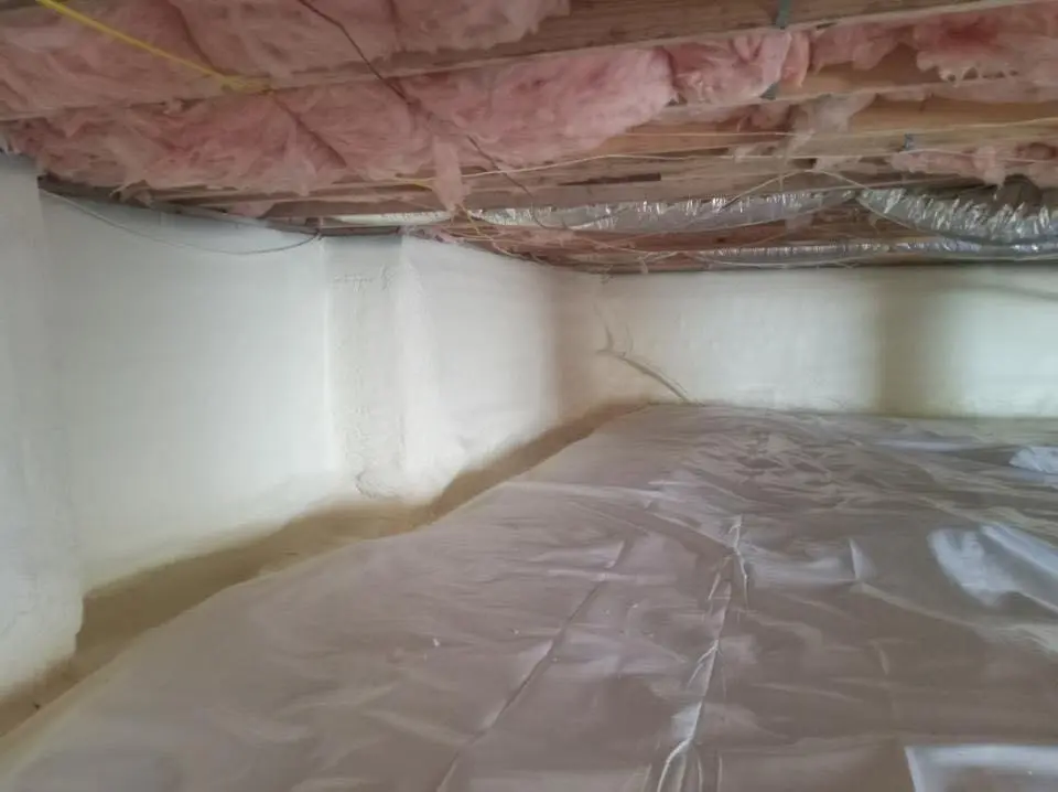 Crawl space encapsulation with closed-cell spray foam for Spray Foam Roofing in Hempstead